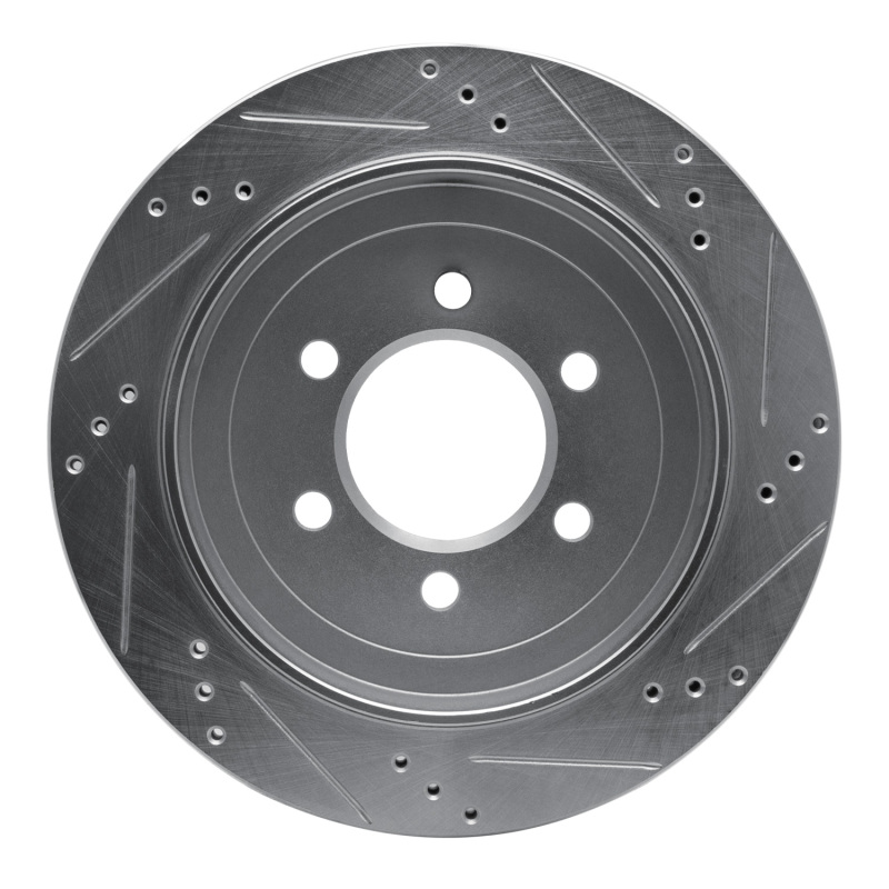 Ford Expedition Brake Rotor (1) - Rear Left - R1 Concepts - Drilled & Slotted - Silver - `02-`06